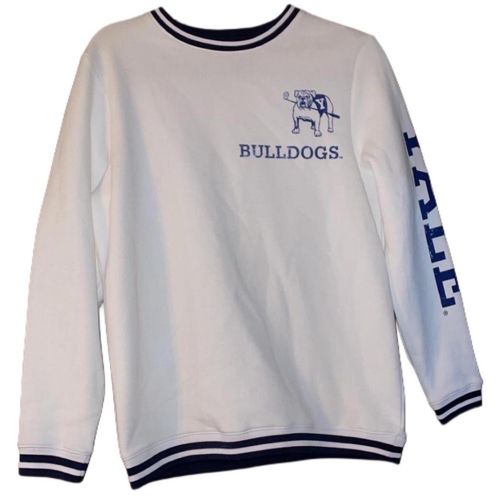 White Bulldogs Sweatshirt with Blue Accents